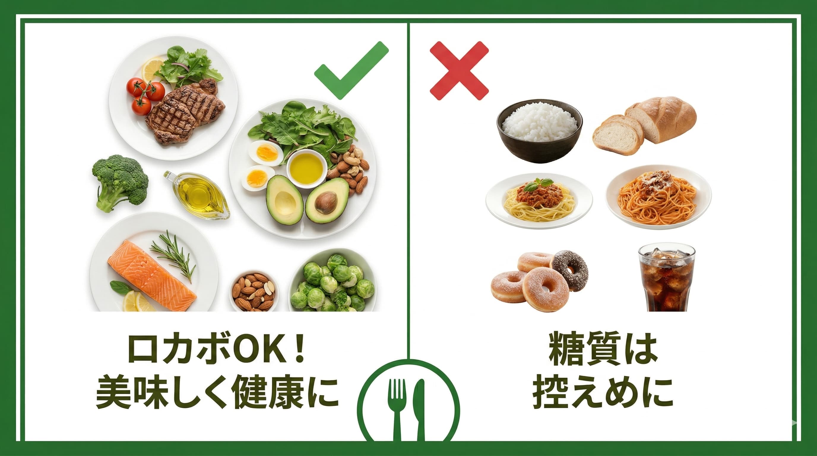 横須賀の石橋クリニックにおけるロカボな食事のイラスト