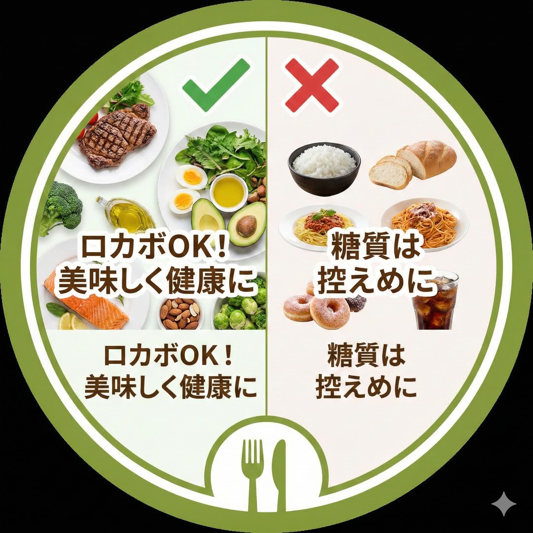 横須賀の石橋クリニックにおけるロカボな食事のイラスト