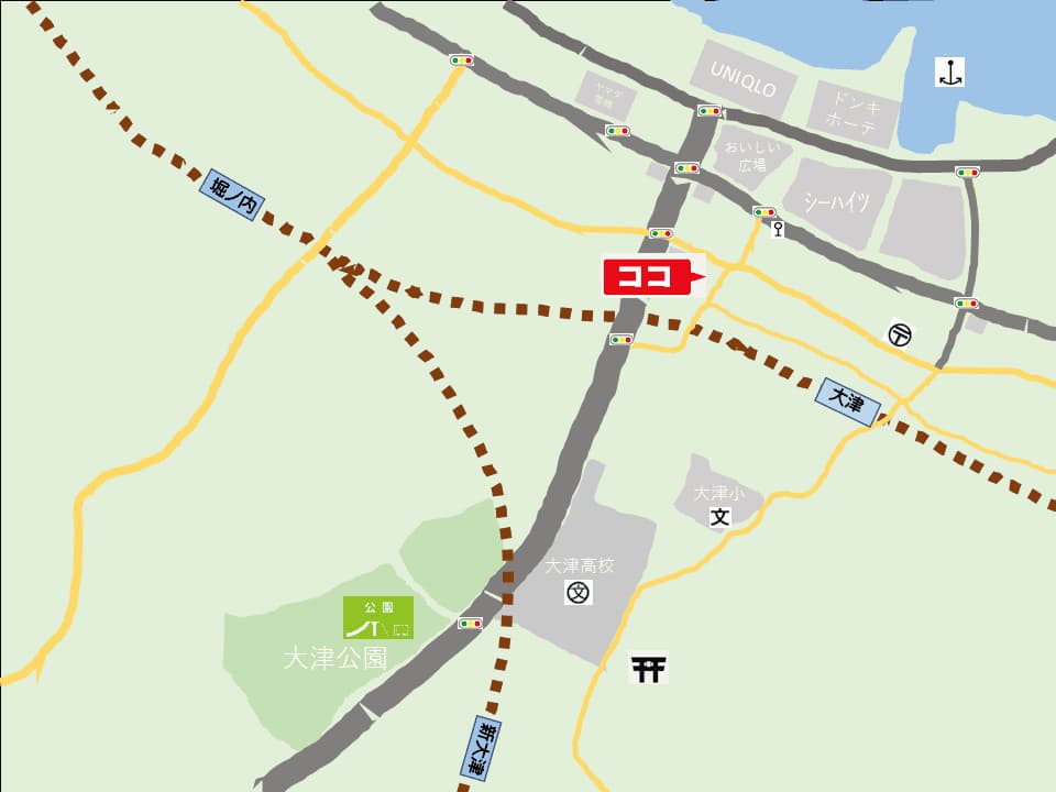 横須賀石橋クリニック周辺アクセスのイラスト